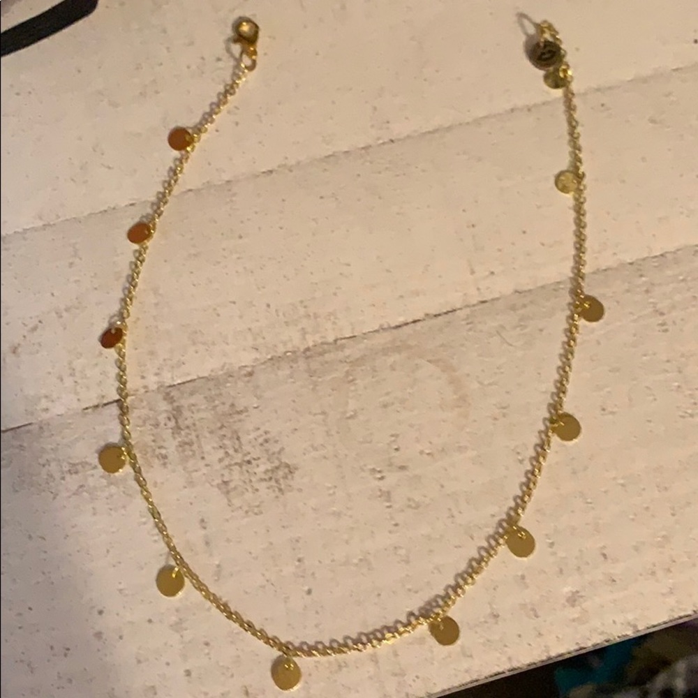 Raw and Rebellious gold disc checker necklace